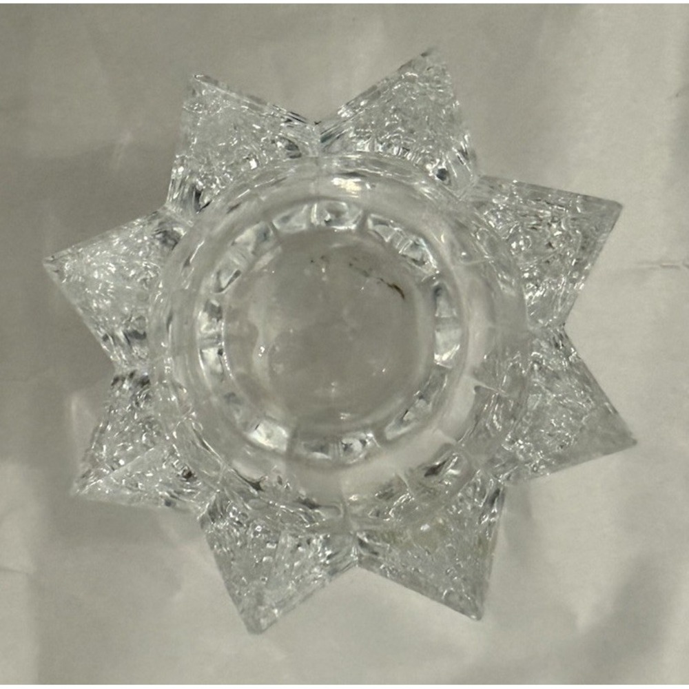 Mikasa "COMET" Lead Crystal Taper Votive Single Candle Holder Star Shape